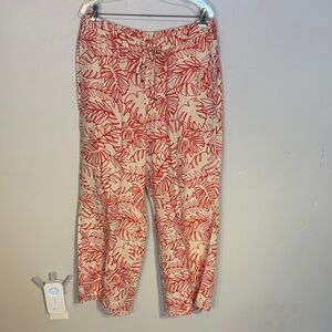 Lane Bryant Leaf Pattern linen trousers nwt size 14/16
